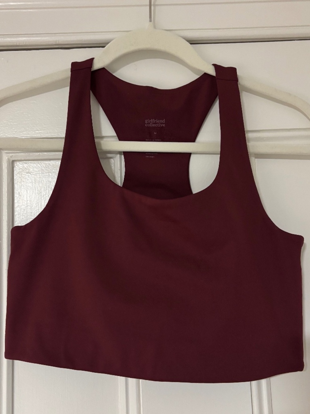 Like New: Burgundy Girlfriend Collective Sports Bra in Size M